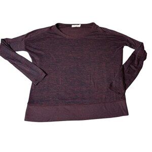 Rag & Bone Maroon Heathered Ribbed Long Sleeved Knit Pullover Top Size XS